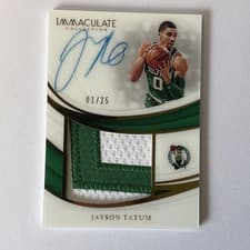 Jayson Tatum 2019 Panini Immaculate Collection Premium Patch Autographs card