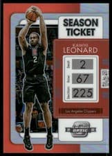 Kawhi Leonard 2021 Panini Contenders Optic card