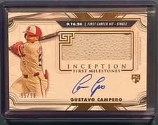 2025 Topps Inception MLB First Milestone Autograph Relics Gustavo Campero #FMAR-GCA card