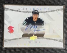 2024-25 Upper Deck Artifacts Autograph Facts Ryker Evans #AF-RE card
