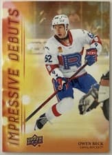 2025-26 Upper Deck AHL Impressive Debuts Owen Beck #ID-15 card