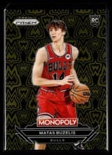 2024-25 Panini Prizm Monopoly Millionaire Black Matas Buzelis #B22 card