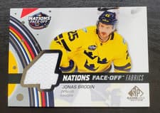 2025-26 SP Game Used 2025 4 Nations Face-Off Fabrics Jonas Brodin #4N-BR card