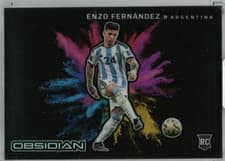 Enzo Fernandez 2022 Panini Obsidian Black Colorblast card