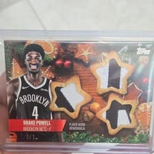 2025-26 Topps Holiday Holiday-Shaped Relics Drake Powell #HSR-18 card