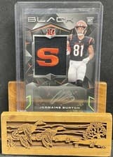 2024 Panini Black Rookie Patch Autographs Jermaine Burton #224 card
