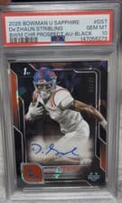 De'Zhaun Stribling 2025 Bowman University Chrome Sapphire Chrome Prospect Autographs card