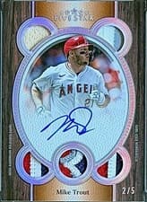2025 Topps Five Star Quintuple Relic Autographs Mike Trout #QRA-MT card