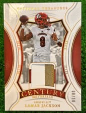 2025 Panini National Treasures Collegiate Century Materials Lamar Jackson #15 card
