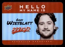 2025-26 Upper Deck MVP Hello My Name Is Stickers Ozzy Wiesblatt #HNI-1 card