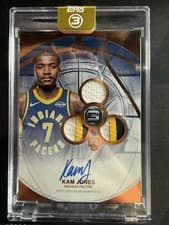 Kam Jones 2025-26 Topps 3 Rookie 3 Patch Autographs Vertical card