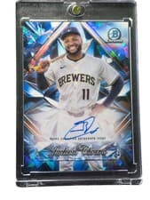 2025 Bowman Chrome Sapphire Edition Selections Autographs Jackson Chourio #SSA-JC card