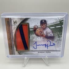Jeremy Peña 2025 Topps Museum Collection Momentous Material Jumbo Patch Autographs card