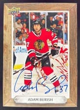 2024-25 Upper Deck Engrained Icons Beehive Portrait Signatures Adam Burish #BH-AB card