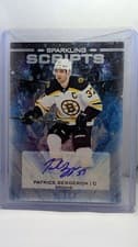 Patrice Bergeron 2024-25 Upper Deck Black Diamond Sparkling Scripts card