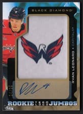 2025-26 Upper Deck Black Diamond Rookie Team Logo Jumbo Patch Auto Ryan Leonard #RTL-RL card