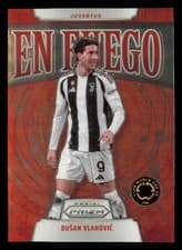 2025 Panini Prizm FIFA Club World Cup En Fuego Dusan Vlahovic #17 card