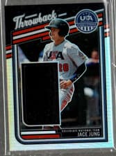 Jace Jung 2026 Panini Stars and Stripes Prizm USA Throwback Materials card