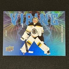 Jeremy Swayman 2025 Upper Deck Series 2 Vibing card