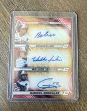 Walker Jenkins / Gabriel Gonzalez / Brooks Lee 2024 Bowman's Best Triple Autographs card