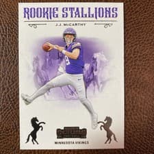 J.J. McCarthy 2024 Panini Contenders Rookie Stallions card
