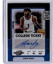 Jaden Hardy 2022 Panini Chronicles Draft Picks Contenders Optic College Ticket Autograph card