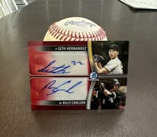 2025 Bowman Draft Prospect Dual Autographs Billy Carlson/Seth Hernandez #PDA-HC card