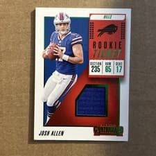 Josh Allen 2018 Panini Contenders Rookie Ticket Swatches card