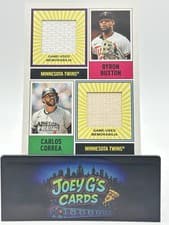 2025 Topps Heritage Dual Player MLB Collection Relics Byron Buxton / Carlos Correa #DPMCR-BC card