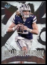 2025 Bowman University Chrome College Rule Playbook Avery Johnson #CRP-1 card