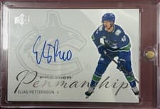2024-25 Upper Deck Premier Premier Penmanship Elias Pettersson #PEN-EP card