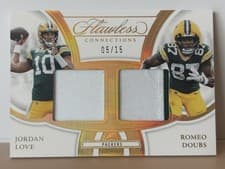 2025 Panini Flawless Flawless Connections Jordan Love/Romeo Doubs #15 card