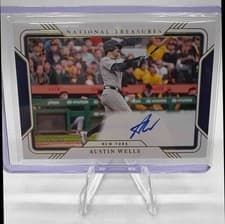 2025 Panini National Treasures Field Pass Autographs Austin Wells #8 card