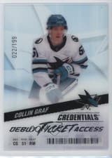 2024-25 Upper Deck Credentials Acetate Debut Ticket Access Collin Graf #DTAA-GR card