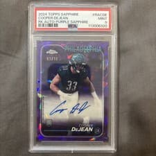 Cooper DeJean 2024 Topps Chrome Sapphire Edition Rookies Autographs Sapphire card