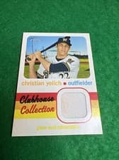 2020 Topps Heritage Clubhouse Collection Relics Christian Yelich #CCRCY