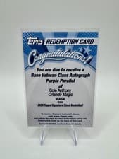 2025-26 Topps Signature Class Veteran Class Autographs Cole Anthony #VCA-CA card