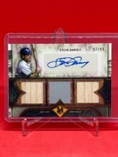 2025 Topps Museum Collection Single Player Signature Swatches Triple Relic Autographs Steve Garvey #SPTRA-SG card