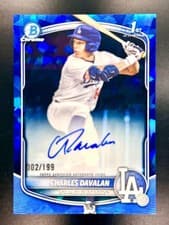 2025 Bowman Draft Sapphire Sapphire Chrome Prospect Autographs Charles Davalan #CPA-CD card