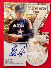 2026 Topps 75 Years of Topps Die-Cut Autographs Nolan Ryan #75YA-NRY card