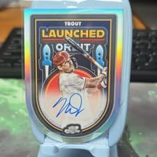 2025 Topps Cosmic Chrome Launched Into Orbit Autographs Mike Trout #LIOA-MT card