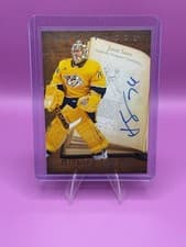 2025-26 Upper Deck Artifacts History Lesson Signatures Juuse Saros #HL-4B card