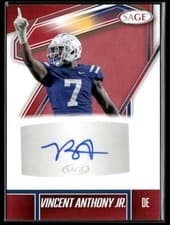 2026 SAGE Football Autographs Vincent Anthony Jr #A-VA card