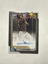 Leo De Vries 2024 Bowman Chrome Prospects Autograph card