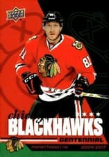 2025-26 Upper Deck Chicago Blackhawks Centennial Hobby Marian Hossa #5 card