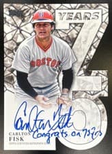 2026 Topps 75 Years of Topps Die-Cut Autographs Carlton Fisk #75YA-CF card
