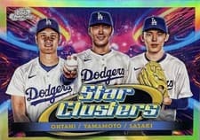 2025 Topps Cosmic Chrome Star Clusters Manny Machado/Fernando Tatis Jr./Jackson Merrill #TSC-5 card