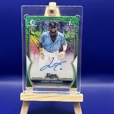 Junior Caminero 2023 Bowman Chrome Prospect Autographs card