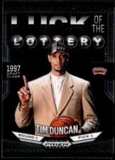 2024-25 Panini Prizm Black Luck of the Lottery Tim Duncan #3 card