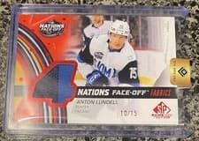 2025-26 SP Game Used 2025 4 Nations Face-Off Fabrics Anton Lundell #4N-AN card